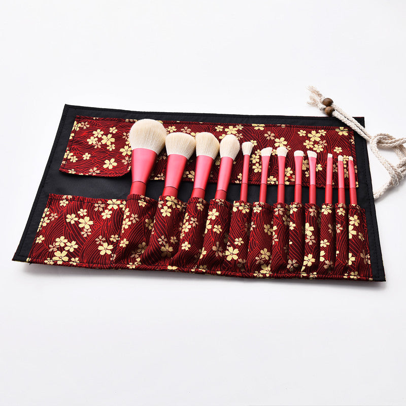 12pcs red makeup brushes