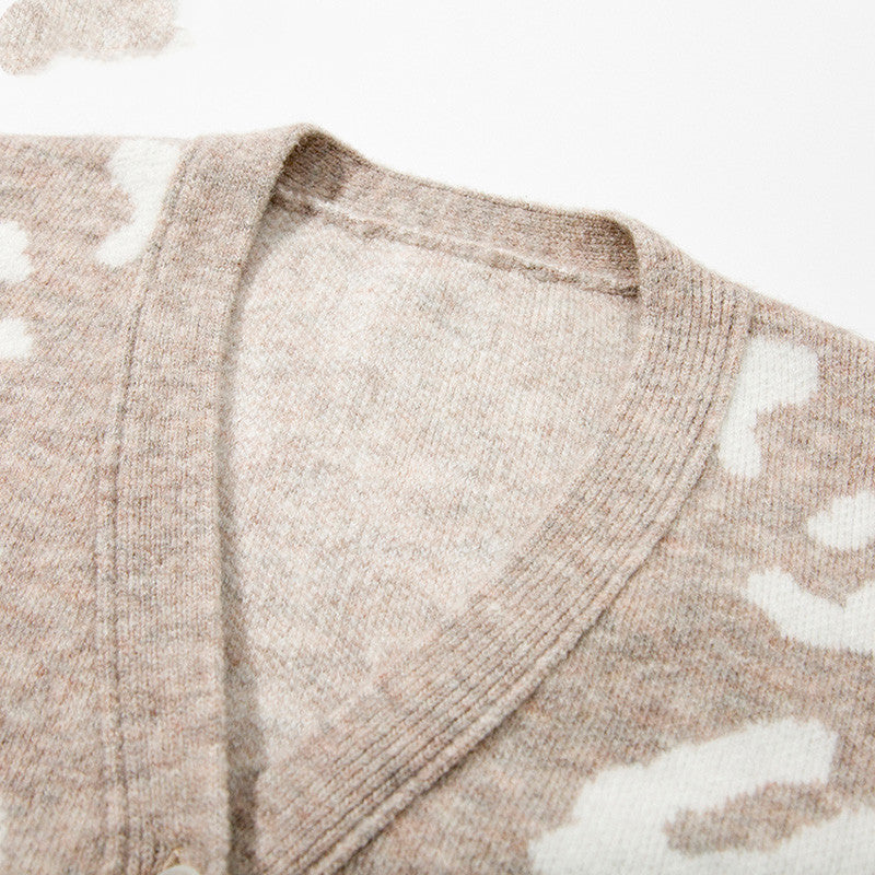 Autumn Winter V Neck Knitted Cardigans Women Single