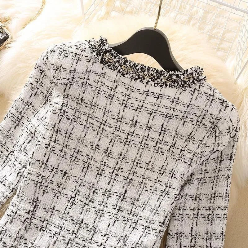 Women's Jackets Women's Jacket Spring new Trendy Ladies Short Joker Temperament Small Fragrant Tweed Coat Tweed Coat Cardigan