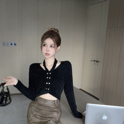 Knitted Cardigan Sweater Outer Tops Women
