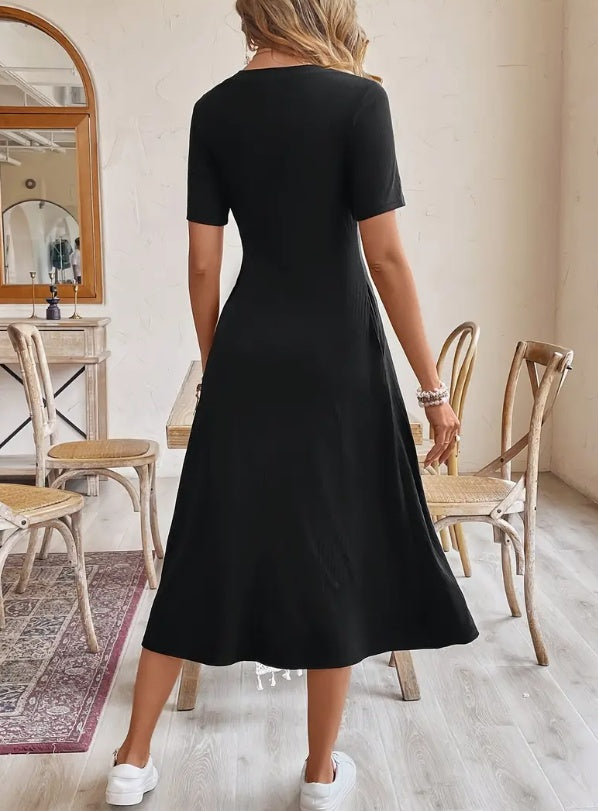 Elegant A-Line Midi Dress For Women