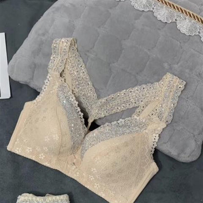 Sexy Lingerie Female Lace Hollow Wide Band Bra