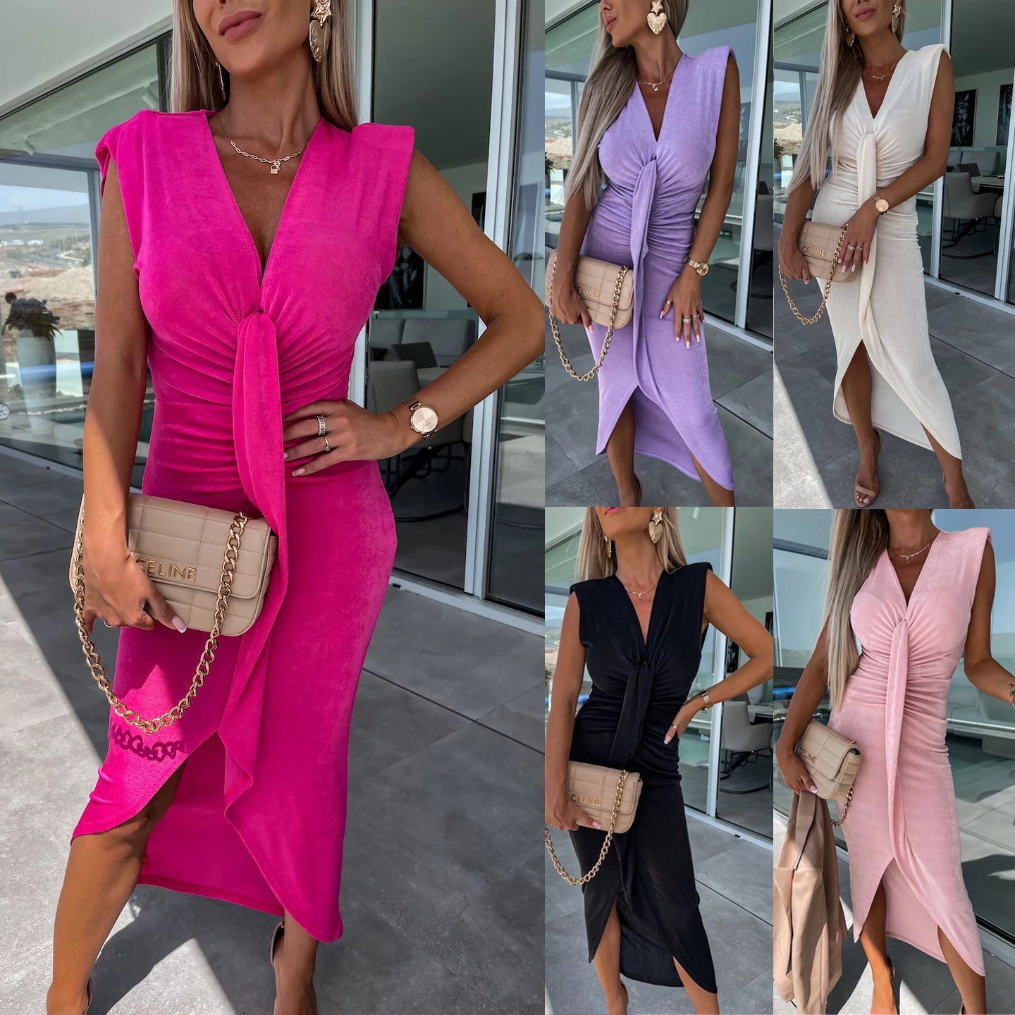 New Pleated Casual Dress Loose Vacation Dress Women