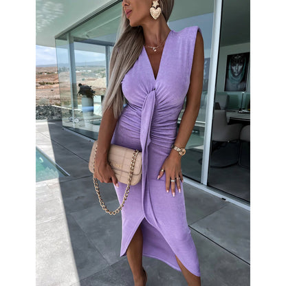 New Pleated Casual Dress Loose Vacation Dress Women