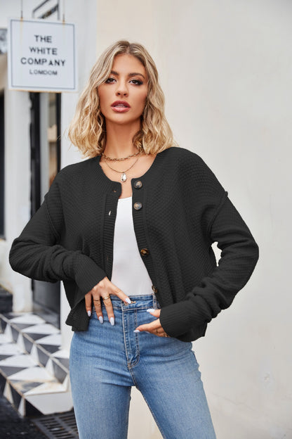 Knitted Cardigans Tops For Women Autumn And Winter Single Button Commuter Knitted Cardigan Jacket