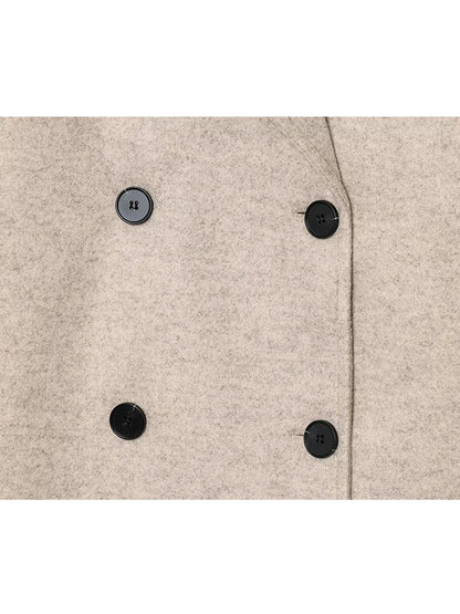 Women's Jackets 2025 Autumn Winter New Fashion Laple Long Sleeves Double-Breasted Jacket Female High Street Elegant New Coats