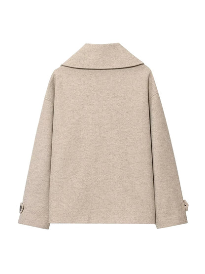 Women's Jackets 2025 Autumn Winter New Fashion Laple Long Sleeves Double-Breasted Jacket Female High Street Elegant New Coats