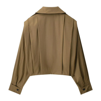 Women's Jacket 2025 New Women's Pleated Jacket Fashionable Hundreds of Women's Tops