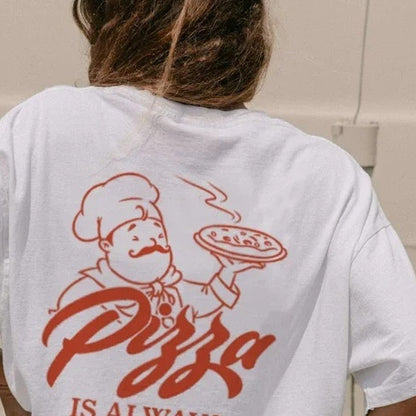 Women Retro Style Pizza Funny T-shirts