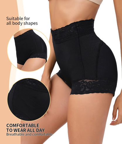 2 Pack Tummy Control Underwear For Women High Waisted Butt Lifting Panties Lace Breathable Comfortable Briefs